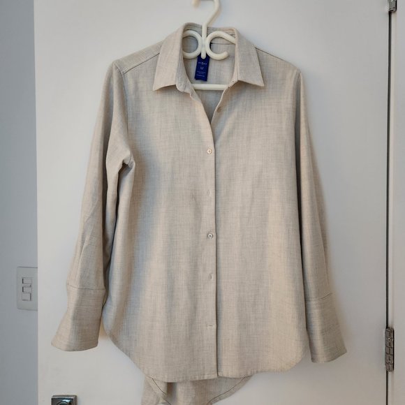 Kit and Ace Here and now button up oversized shirt Heather Whisper (cream white) - Picture 2 of 8